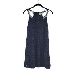 Blue Rain Black Lace Dress Sleeveless Lined Cotton Blend Womens Size XXS